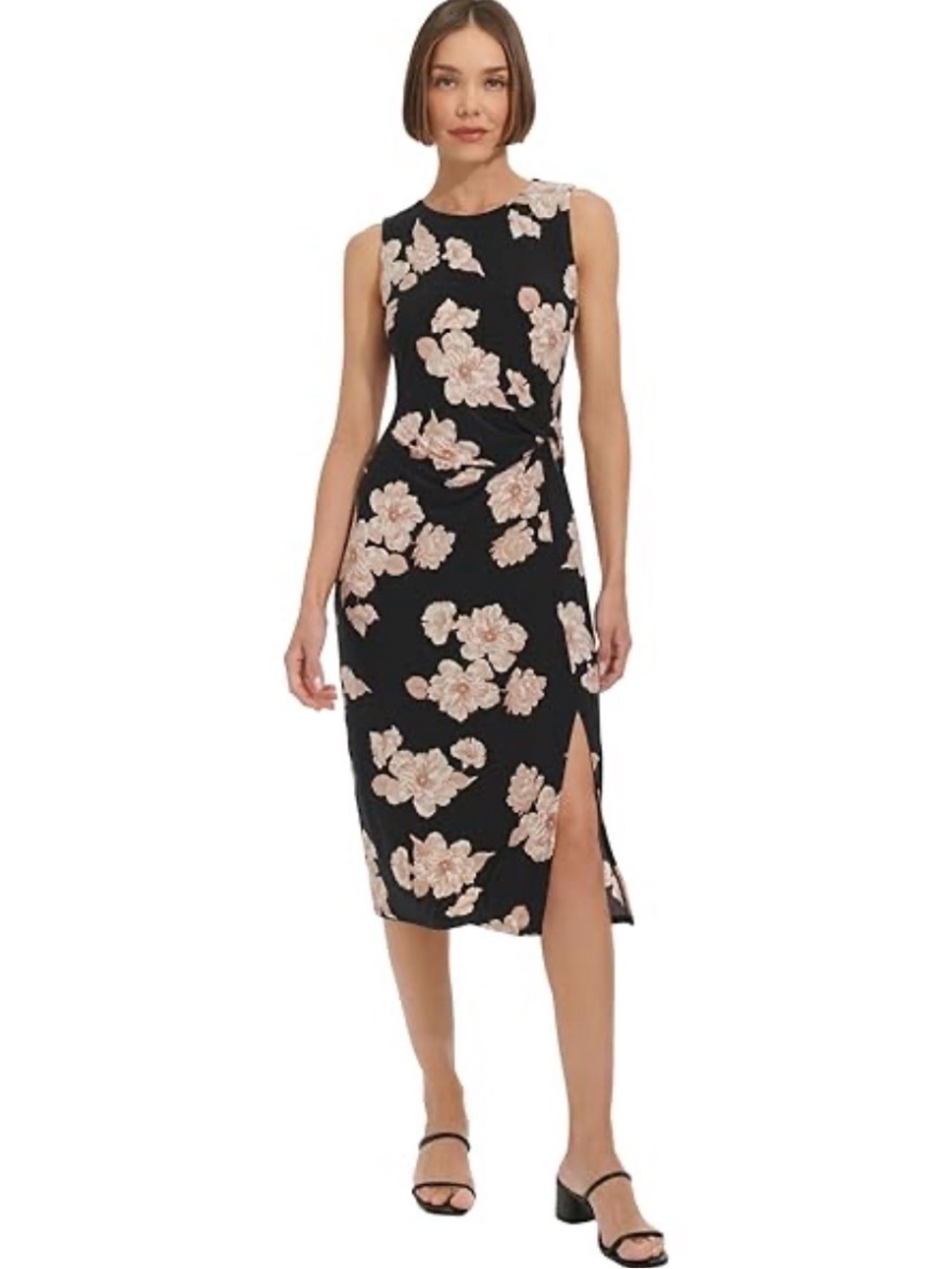 Tommy Hilfiger Women's Sleeveless Round Neck Floral Print Jersey Dress Size 6